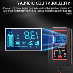 Intelligente Acculader voor 6V en 12V Loodzuur Batterijen - Geschikt voor Grasmaaiers, Motorfietsen en Auto's, EU Stekker — thumbnail 4