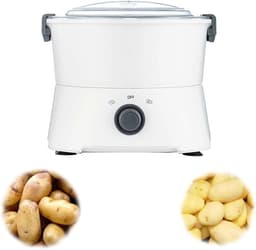 Elektrische Aardappelschiller - Automatische Schilmachine - Keuken Werk Efficiënt - Zes Roestvrijstalen Messen - 1 kg - Wit — thumbnail 4
