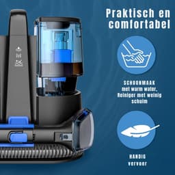 KAD® Vlekkenreiniger - Vlekkenreiniger voor Bank & Tapijt - Krachtige Tapijtreiniger Machine - Zwart/Blauw - 35cm x 30cm x 33cm — thumbnail 3