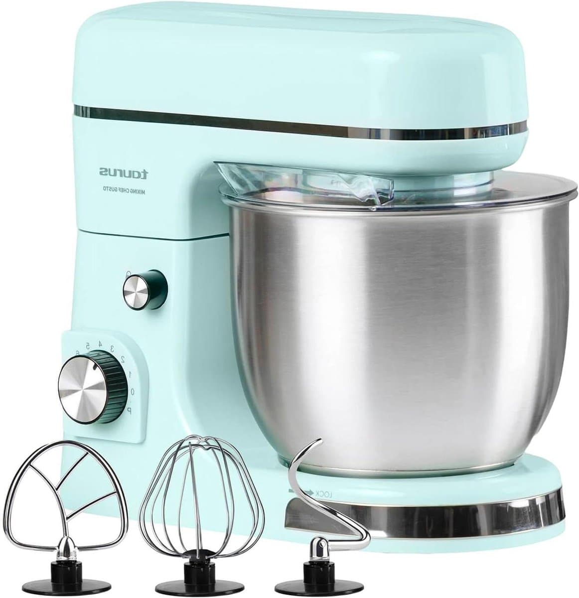 Keukenmachine - Mixer Staande Mixer - Bakken en Koken - Planetaire Rotatie Systeem - 5 liter kom - Turkoois — afbeelding 1