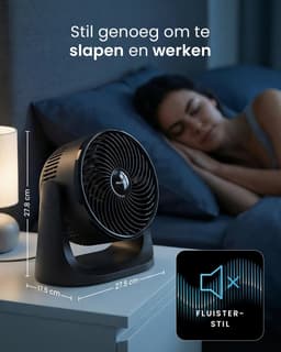 Bureauventilator stil – tafelventilator met 3 snelheden, 90° kantelbaar, 28W — thumbnail 3