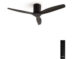 CREATE - Plafondventilator 40W silent Ø132 cm - Met Afstandsbediening - 6 Snelheden - Timer - Zomer/Winter functie - Zwart - WIND CALM — afbeelding 1