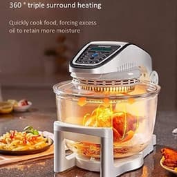 Heteluchtfriteuse Oven - Multicooker Convectie - Snel Koken - Glazen Kom - 10 Liter - Wit — thumbnail 3
