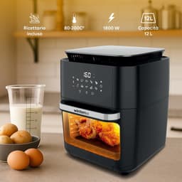 Luchtfriteuse XXL - Heteluchtfriteuse - Gezond Koken - 12 Programma's Touchdisplay - 12 Liter - Zwart — thumbnail 3