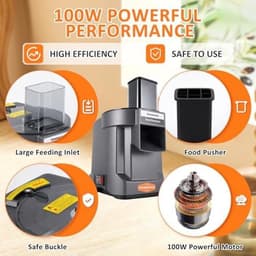 Elektrische Groentesnijder - Keukenmachine Rasp - Snel Groenten Snijden - 3-in-1 Functie - 100W Vermogen - Zilver — thumbnail 2