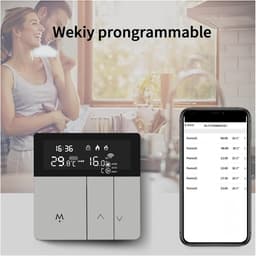 Slimme Thermostaat - App Bediening - Energie Besparen - Wekelijks Programmeerbaar - 16A - Zilver — thumbnail 3