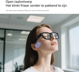 Blackview BV100 Smart Glasses - Slimme bril met camera - Spraakgestuurde AI-assistent - Bluetooth-bellen, vertaling, objectherkenning - BT 5.4 - 32GB - 220 mAh - Zwart — thumbnail 2