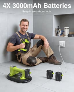 Accu Zuignap - Vacuüm Lifter - Tegels Plaatsen - Automatische Hechting - 25 cm - Groen — thumbnail 2
