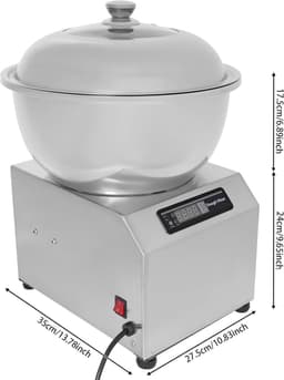 Deegmixer - Deegkneedmachine Elektrisch - Deeg Mengen - Dubbel Roterende Kom - 8kg - Zilver — thumbnail 5