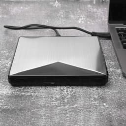 Externe CD/DVD-station - Externe Dvd Drive - Bestanden Overzetten - Aluminium Legering - 23 x 17 x 3 cm - Zilver — thumbnail 1