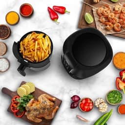 Airfryer Zonder Olie - Crispy Snacks - Gezond Koken - 8 Programma's - 3 Liter - Zwart — thumbnail 2