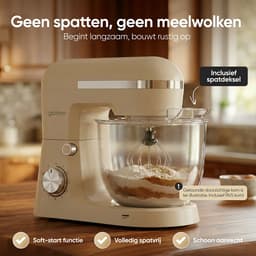 Gatson Keukenmachine - 10 Snelheden - 5L Mengkom - Dubbele Handvat - Keukenrobot - Keukenmixer - Foodprocessor - 1500W — thumbnail 5