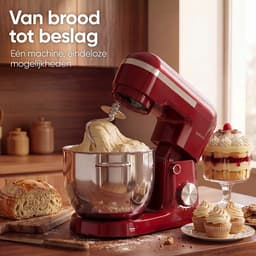 Gatson Keukenmachine - 10 Snelheden - 5L Mengkom - Dubbele Handvat - Keukenrobot - Keukenmixer - Foodprocessor - 1500W — thumbnail 2