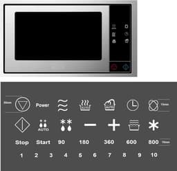 Magnetron Stickers - Symbool Markering - Keuken Hulp - Verwijderbaar Zonder Sporen - 10 mm Symbool - Wit Transparant — thumbnail 2