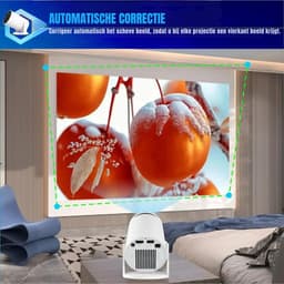 KAD® Mini Beamer - Smart Mini Beamer met WiFi & Bluetooth - Mobiele Thuisbioscoop inclusief Apps - Wit - 11cm x 19cm x 11cm — thumbnail 3
