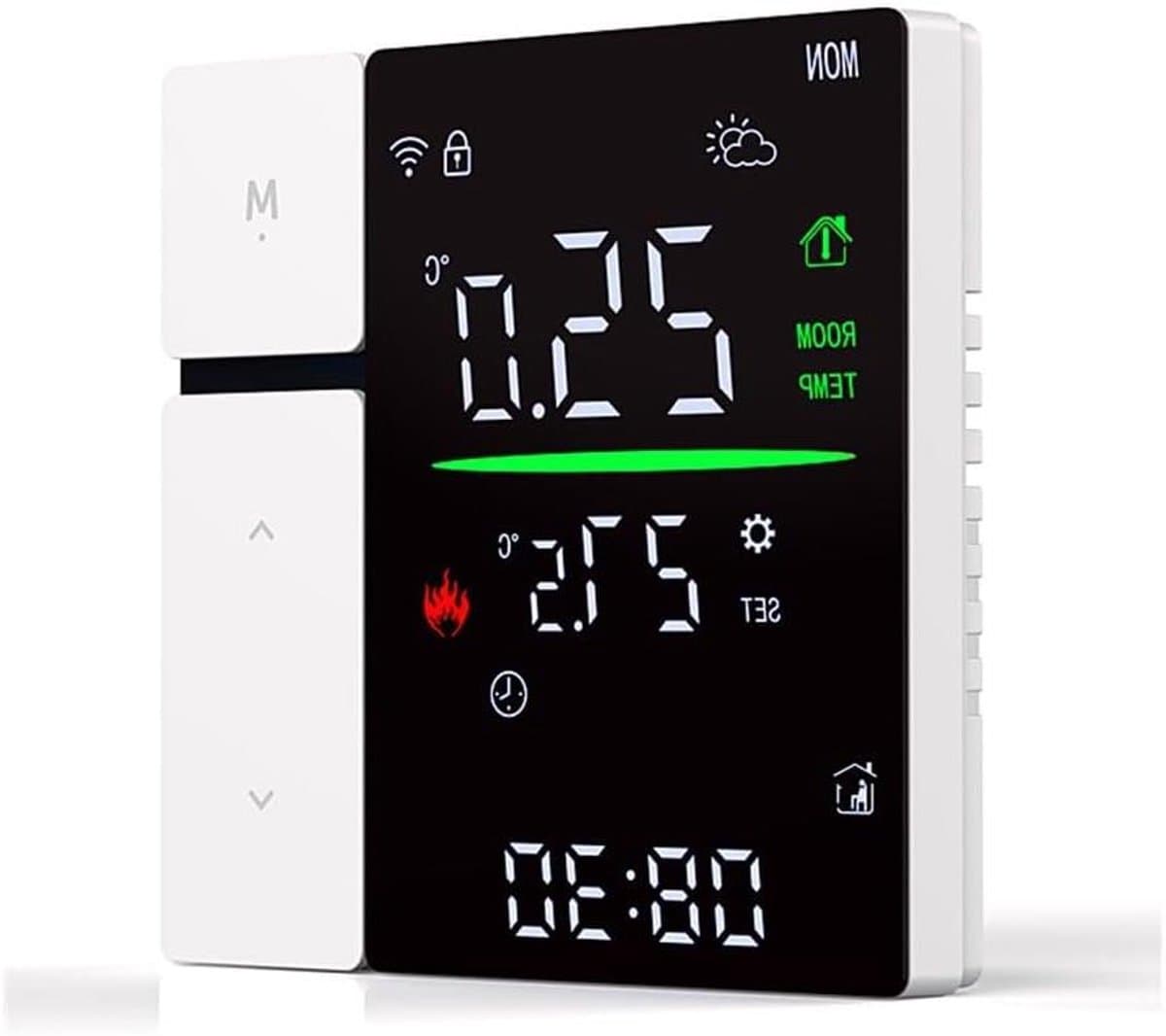 Slimme Thermostaat - Kamerthermostaat Programmeerbaar - Energie Besparen - Nauwkeurige Temperatuurregeling - 8.6x8.6x4.1CM - Wit — afbeelding 1