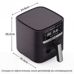 OKYUK Airfryer / Heteluchtfriteuse 6L - BPA vrij - Met Kijkvenster - Digitaal Touchscreen - 8 Voorgeprogrammeerde Menu's - 1200W - Anti-aanbaklaag - Zwart — thumbnail 4