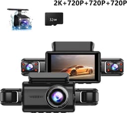 Auto Dashcam - Rijcamera Recorder - Veilige Ritten - 4-Lens Opname - 1440P Resolutie - Zwart — thumbnail 2