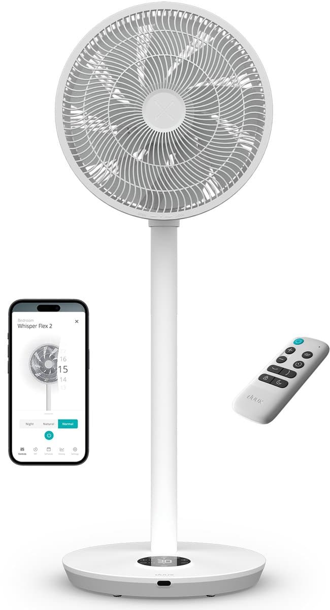 Duux Whisper Flex 2 - Smart Statiefventilator - Staande Ventilator Geruisloos - Wit — afbeelding 1