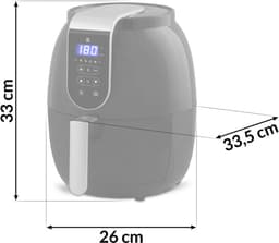 Vetvrije friteuse - Heteluchtfriteuse Airfryer - Gezond Koken - Met Display - 26 liter - Zwart zilver — thumbnail 2