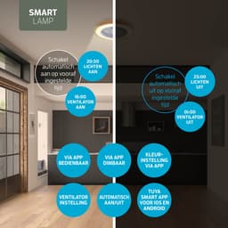 Varin® Plafondventilator met verlichting - Licht hout - Tuya Wifi - LED RGBW - Ø 50cm - Super stil - Afstandsbediening smart lamp - Plafondlamp slaapkamer - Plafonniere woonkamer - Plafondlampen - Plafond lamp - Verlichting kinderkamer - Ventilator — thumbnail 5