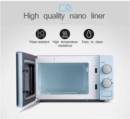 Magnetron Oven - Solo Magnetron - Snel Eten Opwarmen - Geluidsarme Werking - 20 liter - Blauw — thumbnail 4