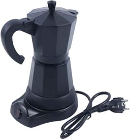 Casa Living Elektrisch Koffiezetapparaat - 300ML Capaciteit - Aluminium Moka Pot - Snel Koffiezetten - Compact Design - Zwart — thumbnail 1