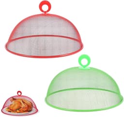 Set van 2 Voedsel Deksels, Metalen Klokken en Mesh Food Blankets voor BBQ, Picknick en Feestjes (30 cm, 2 Kleuren) — thumbnail 1