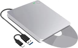 Externe DVD-drive - CD-brander Recorder - Bestanden Archiveren - USB 3.0 Type C - 15x15x2 cm - Zilver — thumbnail 1