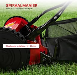 HEZIVO® Handmaaier - Grasmaaier Handmatig - Kooimaaier - Hoogte Verstelbaar — thumbnail 2