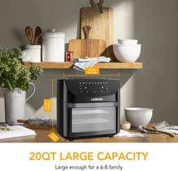 DIMICO - Airfryer 18L - 10 in 1 Heteluchtfriteuse met Touchscreen - 1800W XL Air Fryer Broodrooster - Digitale Convectie Oven - Bakken en Grillen — thumbnail 3