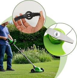 Reservemesjes Grastrimmer - Grasmaaierbladen Vervanging - Gazon Onderhoud - Combinatie Metaal Kunststof - 20 stuks 15 cm - Zwart — thumbnail 2