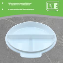MIRA® Magnetron Bord - Magnetron Bakjes met Deksel - Magnetron Bord met Deksel - Wit - 21cm x 21cm x 4cm; 0.26 kg — thumbnail 4