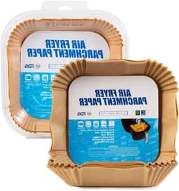 Bakingpapier voor Airfryer - 100 Stuks, 16x16 cm, BPA-vrij, Waterdicht en Vetvrij, Ideaal voor Bakken en Koken — thumbnail 1