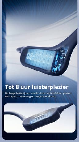 Bone Conduction Headphone - IPX8 Waterdicht - 32GB Geheugen - Geschikt Voor Zwemmen - 8 Uur Batterijduur - Sport & Fitness - Blauw — thumbnail 3