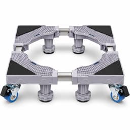 RaviSoll Wasmachine Verhoger – Universeel & Verstelbaar – Anti-Vibratie & Geluidsdempend – Met Remwieltjes – Max. 68x68cm – Voor Wasmachine, Droger & Koelkast – RVS Frame — thumbnail 1