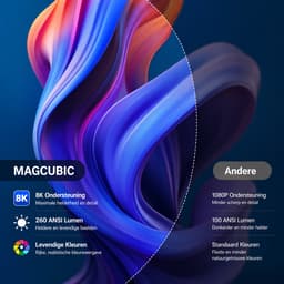 Vemera beamer - projector - android - thuisbioscoop - eenvoudige verbinden via bluetooth - 8k - wit — thumbnail 3