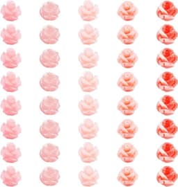 40 roze schelpkralen met bloemvorm voor sieraden maken, natuurlijke zeeschelpen in diverse maten voor creatieve en unieke handgemaakte accessoires — thumbnail 1