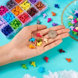 225 stuks dikke acryl kruiskralen in diverse kleuren voor Pasen, ideaal voor het maken van DIY sieraden en creatieve knutselprojecten — thumbnail 5