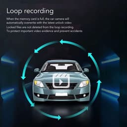Dailygoods - Full HD Dashcam - 360 Graden Draaibare Lens - 3,16 Inch Scherm - Bewegingsdetectie - Achteruitrijzicht - Voor Auto - Zwarte kleur — thumbnail 2