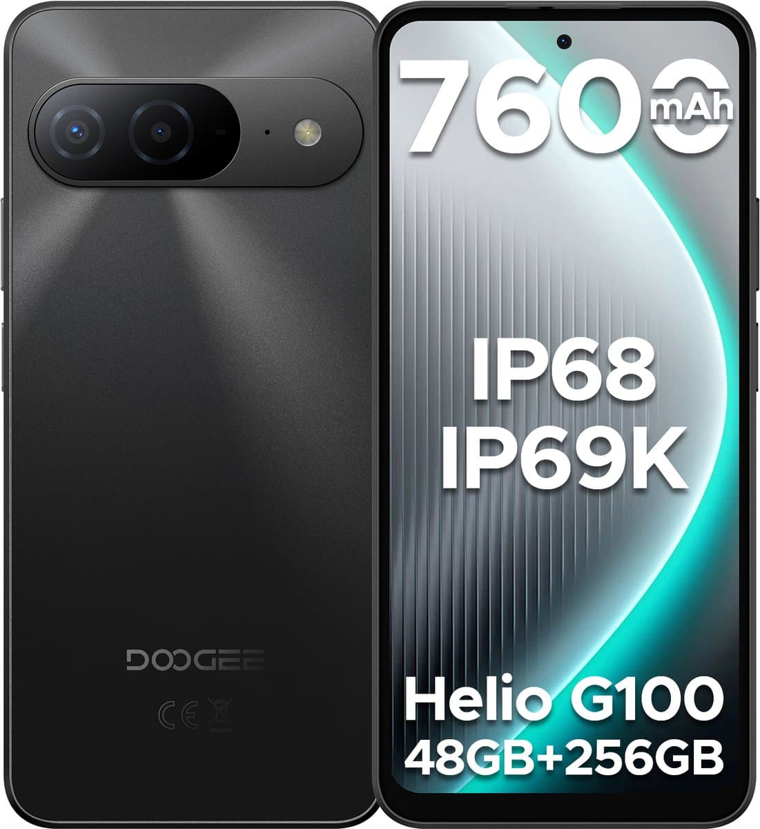 DOOGEE B10 4G - Robuuste smartphone - Robuuste telefoon - 48GB RAM + 256GB ROM (2TB/TF) - 6,63 inch FHD 120Hz - 7600mAh/33W - IP68/IP69K waterdicht - Helio G100 - Android 16 - NFC - Vingerafdruk - Gezichtsherkenning — afbeelding 1