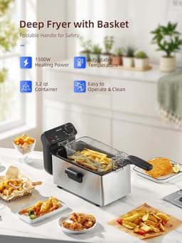 Friteuse - Airfryer - Lekkere Snacks - Cool Zone - 3 Liter - Zilver — thumbnail 3
