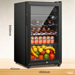Drankenkoelkast 118L voor maximaal 100 blikken vrijstaand zwart met apart klein vriesvak sterke koelprestaties scheidt gekoelde dranken en bevroren snacks zonder hoofdkoelkastruimte op te gebruiken thuis en kantoor — thumbnail 2
