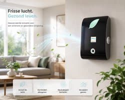 Airganix WallCloud Ionisator Zwart. Luchtzuivering vAirganix WallCloud Ionisator Zwart – Luchtreiniger tot 50 m² – Tegen Pollen, Allergenen, Fijnstof, Bacteriën & Formaldehyde. Thuis, op kantoor en in ziekenhuis.