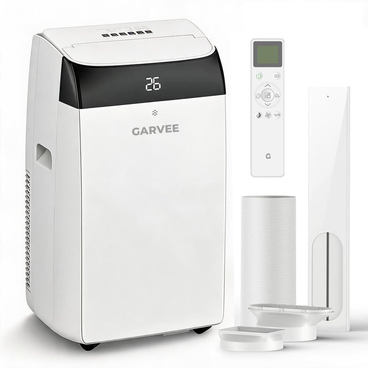 Danky Mobiele Airco 10000 BTU – 4-in-1 Mobiele Airconditioner met Koelen & Ontvochtigen & Ventileren, Stil <50 dB, Digital Display + Afstandsbediening, 24h Timer, Raamkit, tot 51 m² - Energieklasse A+ — afbeelding 1