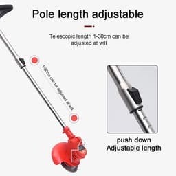 Elektrische Grasmaaier - Accu Trimmer - Gazon Onderhoud - Verstelbare Steel - 30cm Snijdiameter - Zwart — thumbnail 2
