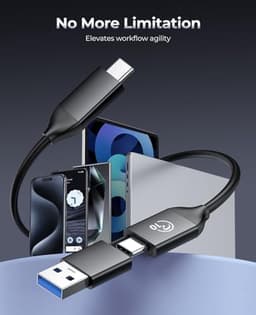 Externe SSD - Draagbare Opslag - Snelle Data Transfer - Hoge Snelheid - 4TB - Zwart/Zilver — thumbnail 2