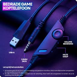 Phreeze GH06 Bedrade Gaming Headset met Ruisonderdrukkende Microfoon - Surround Sound - RGB Verlichting - 3.5mm Jack & USB - Game Headset voor PC & Console - Zwart — thumbnail 2