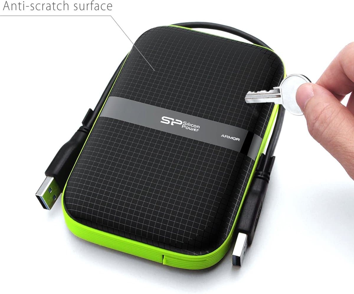 Externe Harde Schijf - Opslagapparaat - Bestanden Opslaan - Militaire Valbescherming - 1TB - Zwart — afbeelding 1
