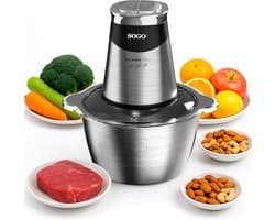 Keukenmachine Hakmolen - Mini Food Processor - Snel Ingrediënten Snijden - Dubbele Snelheid Functie - 1.8 Liter Kom - Groen